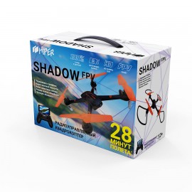 Квадрокоптер радиоуправляемый HIPER SHADOW FPV, черный с оранжевым