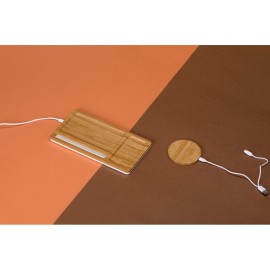 Беспроводное зарядное устройство-органайзер из бамбука «Timber»